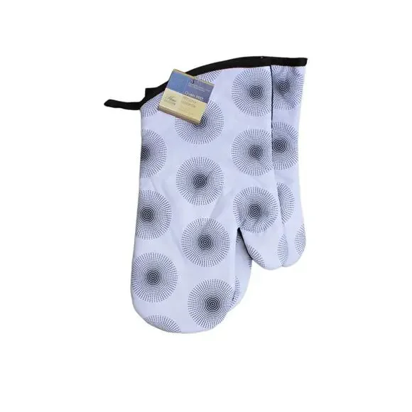 Home Collection 10 Piece Kitchen Linens Set Black & White Mod Retro Funky - Picture 5 of 9